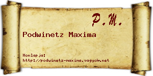 Podwinetz Maxima névjegykártya